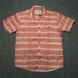 Howler Bros Shirt Mens Medium Rust Orange San Gabriel Striped Short Sleeve